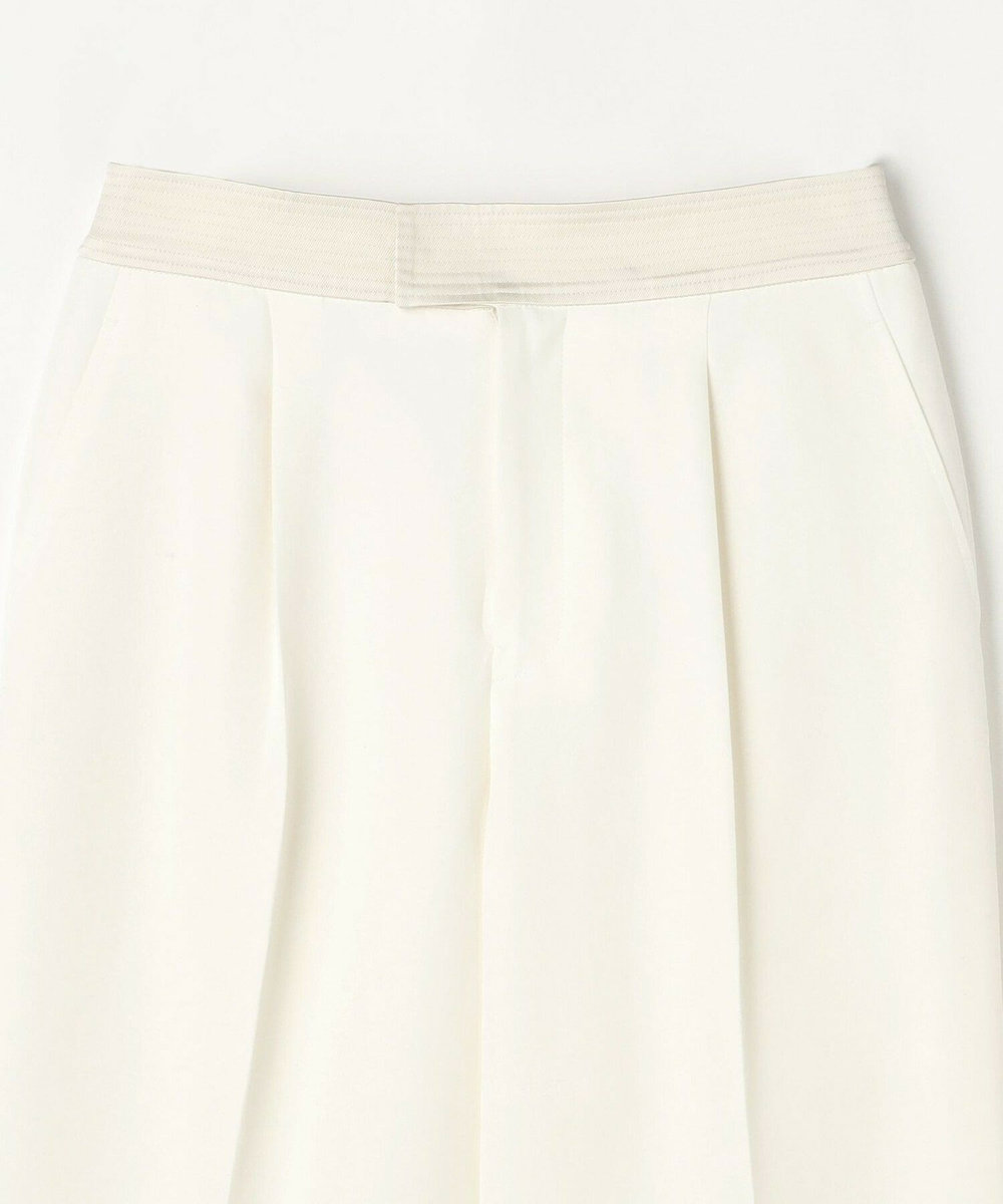 L'EQUIPE COUTURIER アセテートコットン二重織パンツ ホワイト
