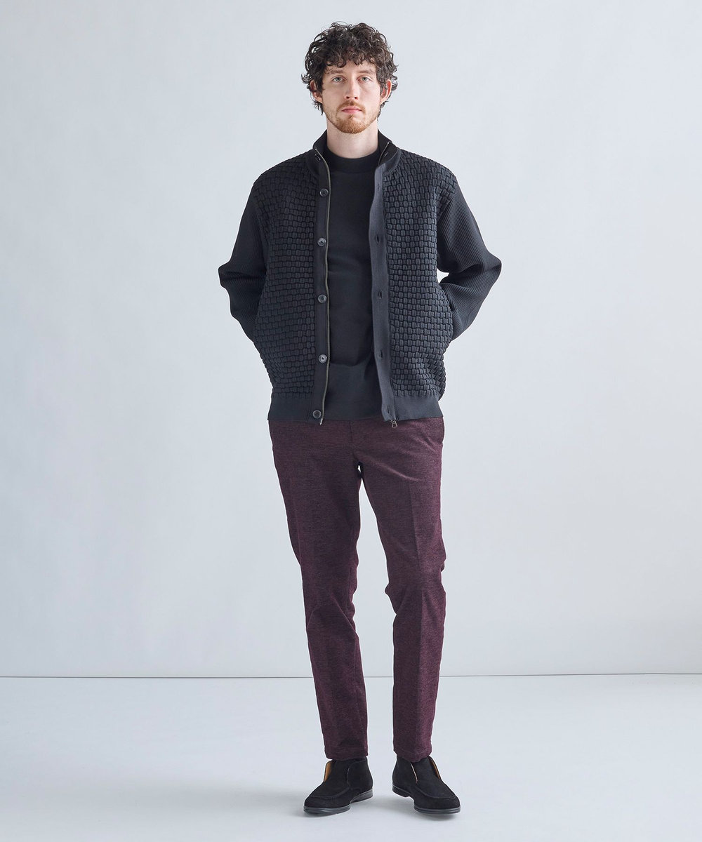 MEN'S BIGI 杢コーデュロイクリースラインパンツ［ストレッチ］ ワイン