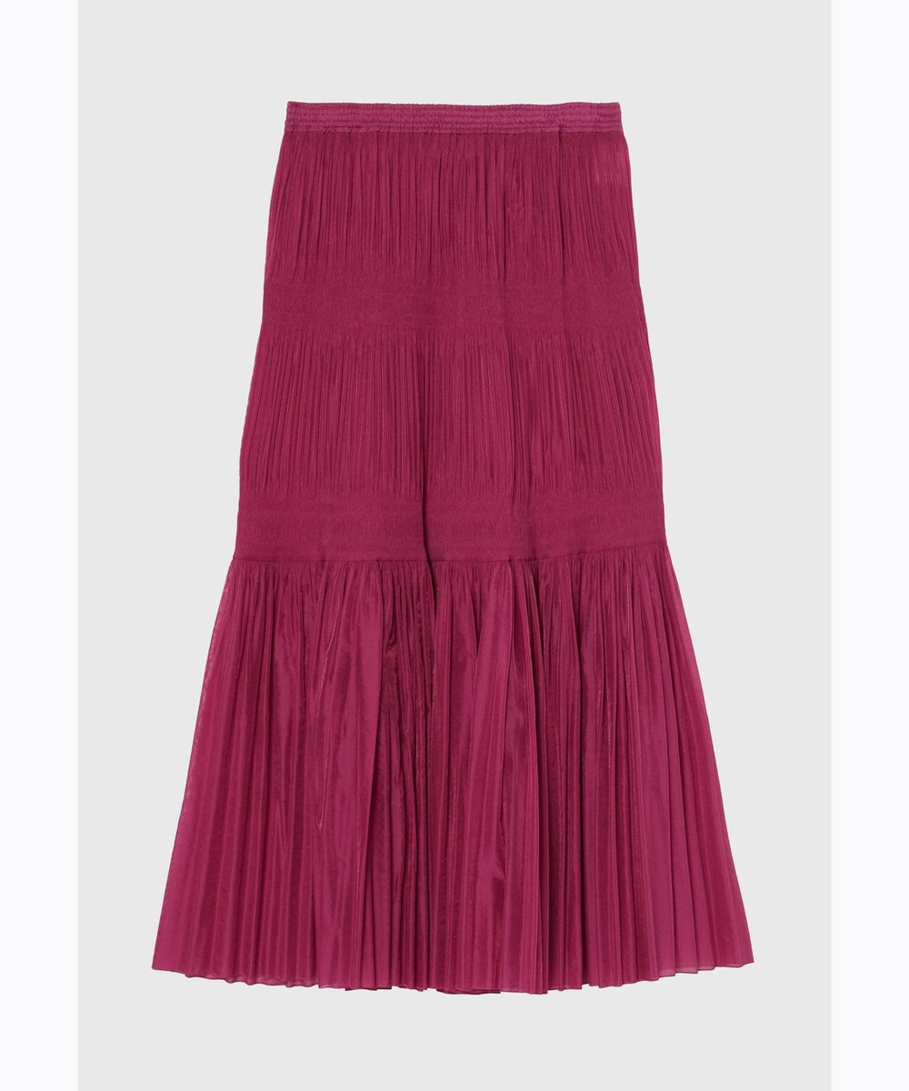 DÉPAREILLÉ ORGANDY TIERED PLEATS SKIRT / オーガンジーティアードプリーツスカート ピンク