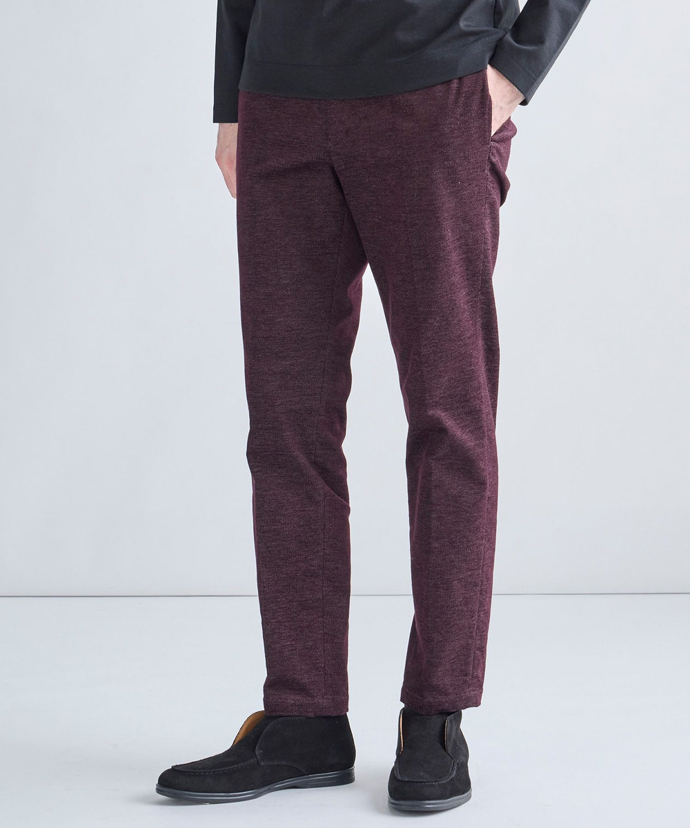 MEN'S BIGI 杢コーデュロイクリースラインパンツ［ストレッチ］ ワイン