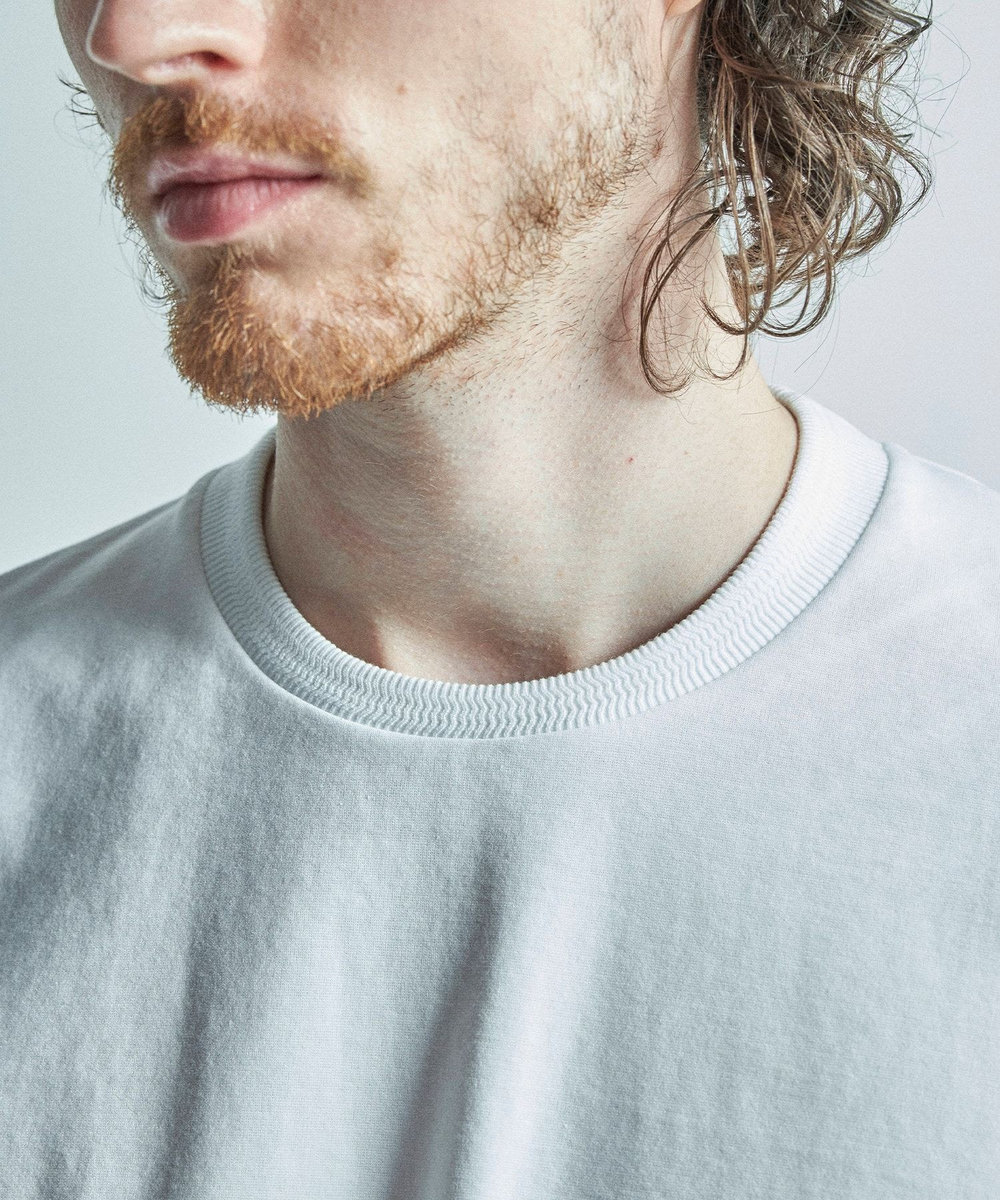 MEN'S BIGI 【ACTIVE TAILOR/アクティブテイラー】シルケットスムースクルーネック長袖Tシャツ ホワイト
