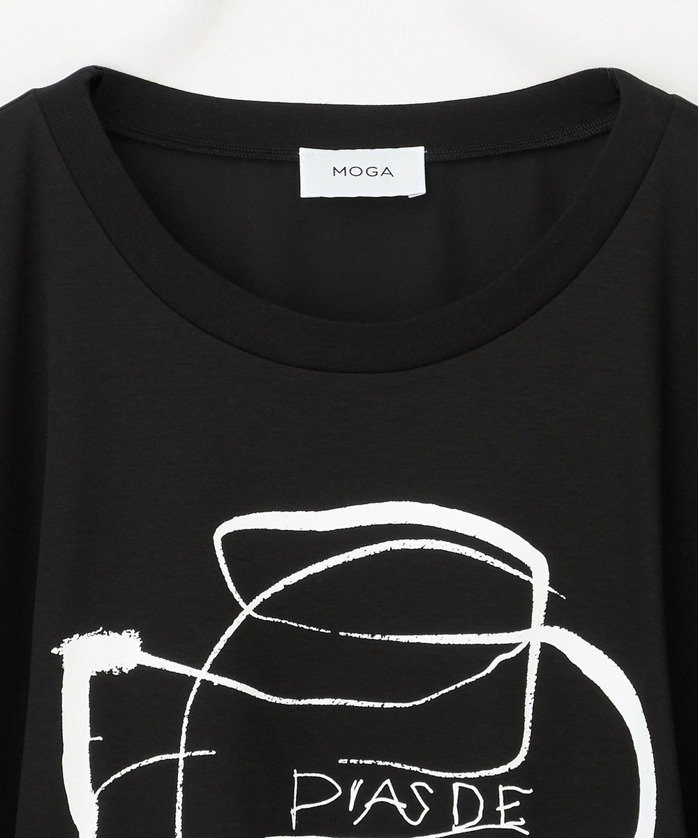 MOGA Lサイズ（大きいサイズ） 【大きいサイズ】コットンスムースプリントTシャツ ブラック