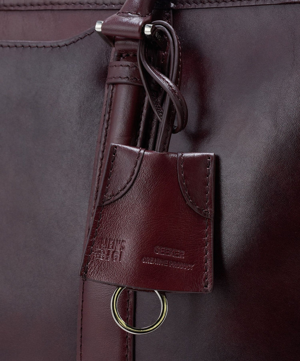 MEN'S BIGI 【SEEKER/シーカー】別注 ムラレザー2wayトート&ショルダーバッグ ダークブラウン