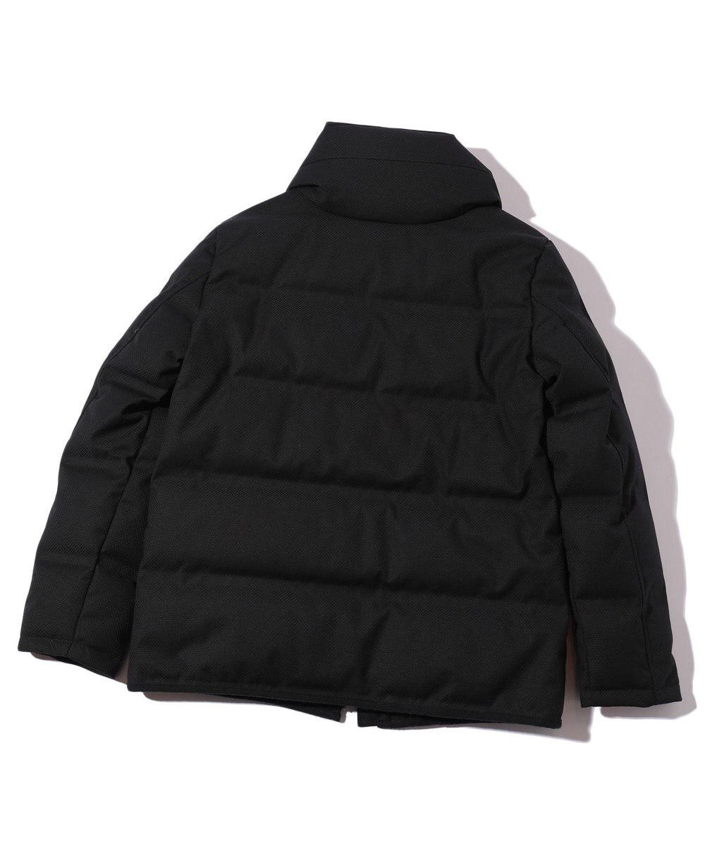 MEN'S BIGI マイクロブロックチェックボリュームネックダウン ブラック系その他