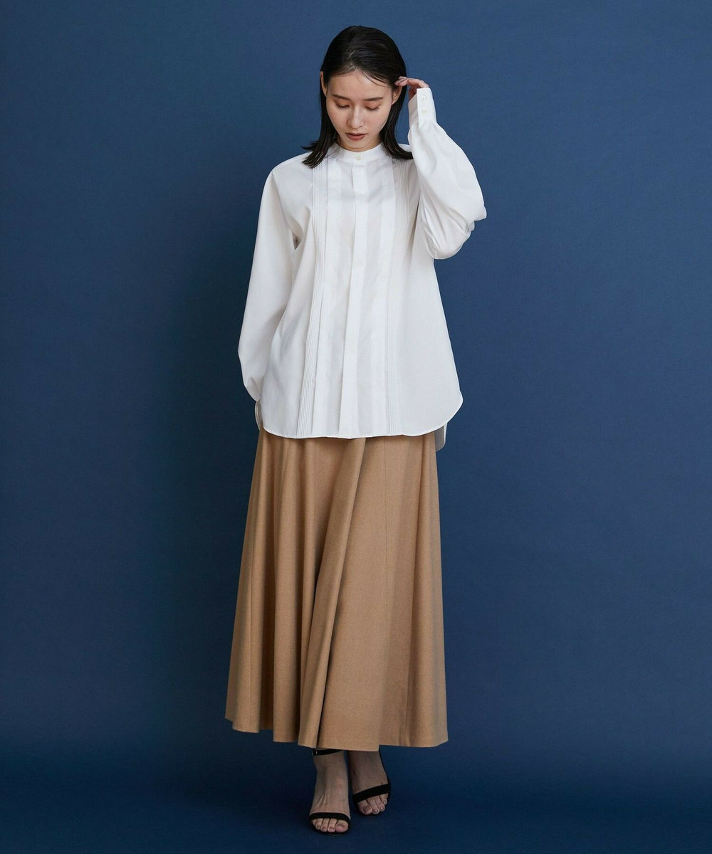 L'EQUIPE COUTURIER ピュアキャメルフレアスカート キャメル