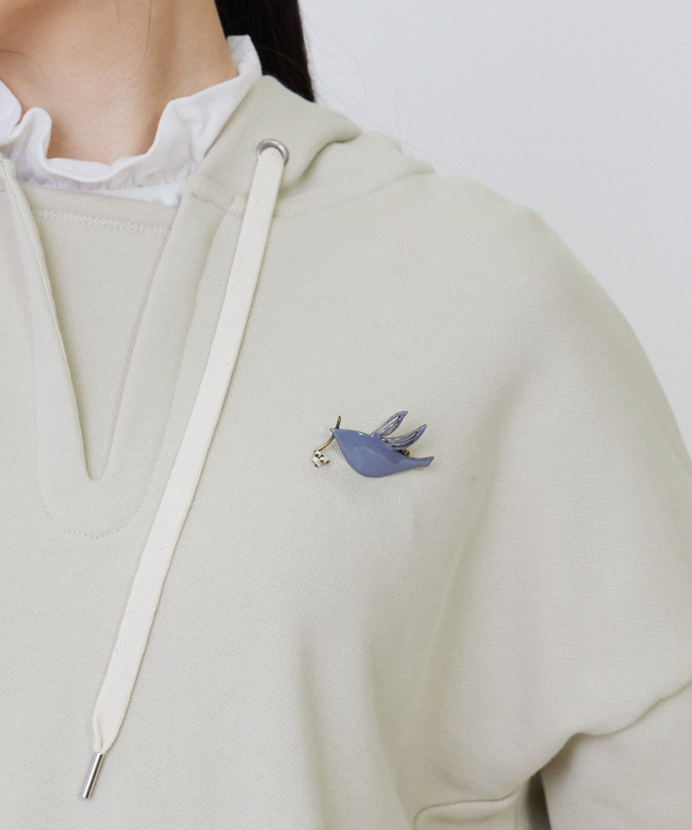 LOISIR 種を運ぶBIRDブローチ ブル－グレ－