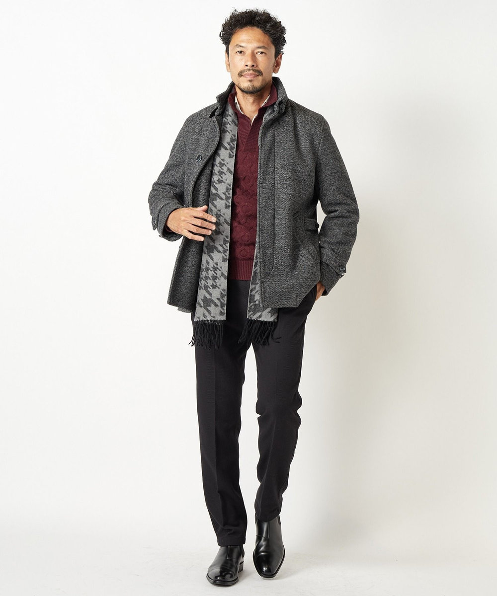 MEN'S BIGI 7Gハニカムスキッパーニット ボルドー