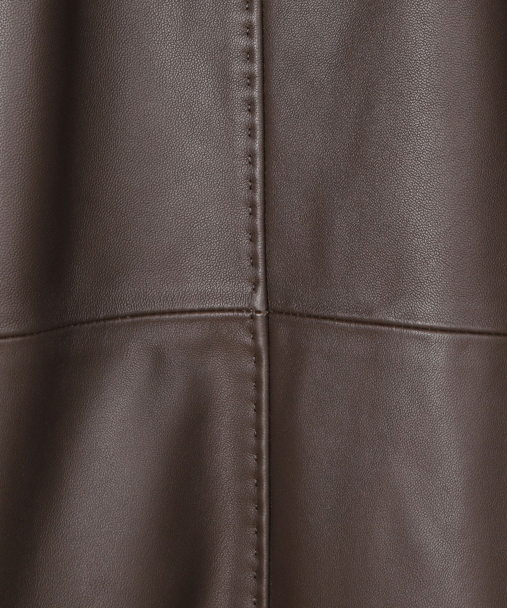 MEN'S BIGI スタンドカラーシングルライダース シープレザージャケット ブラウン