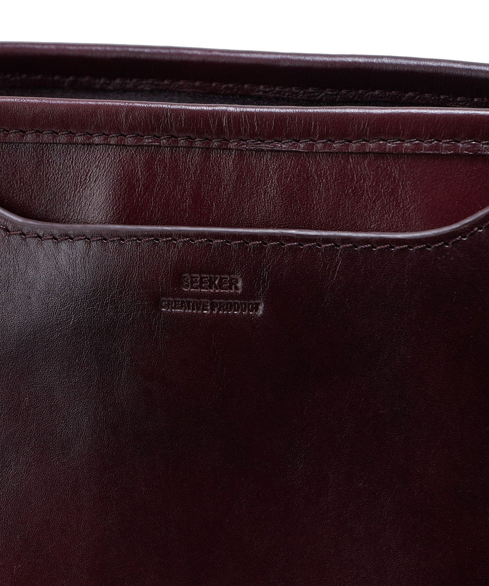 MEN'S BIGI 【SEEKER/シーカー】別注 ムラレザー2wayトート&ショルダーバッグ ダークブラウン