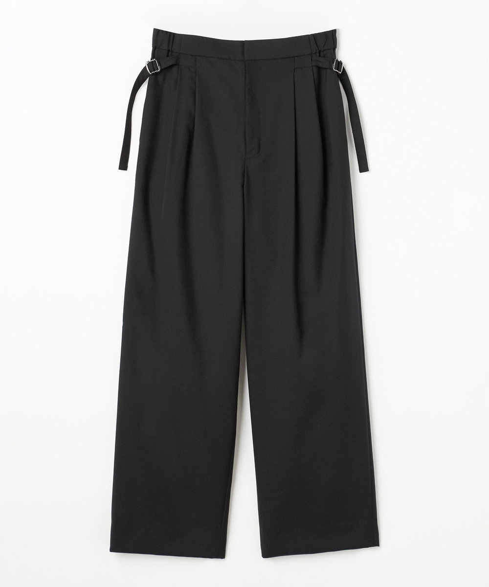 DÉPAREILLÉ WASHABLE WOOL WAIST BELT PANTS / ウォッシャブルウールウエストベルトパンツ ブラック