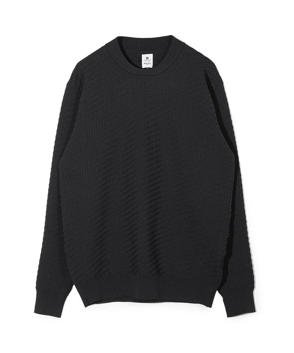 MEN'S BIGI 【COLE HAAN/コール ハーン】別注ブリスタージャガードハイゲージニットTEE＜マシンウォッシャブル＞ ブラック