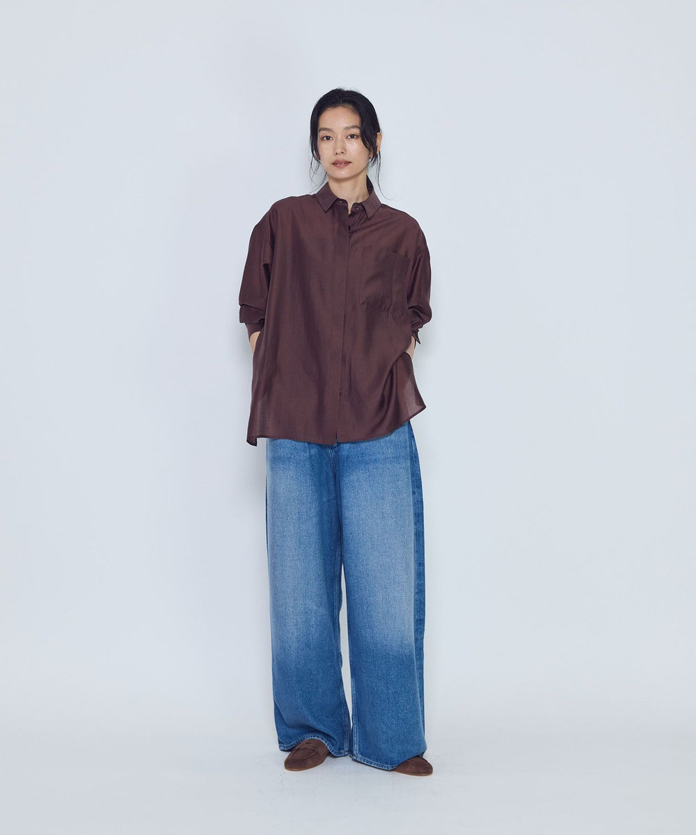 1er Arrondissement シアーオーバーシャツ ブラウン