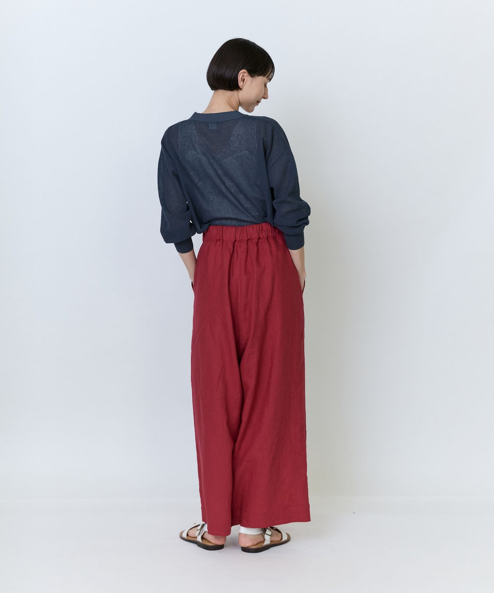 LOISIR リネンイージーパンツ レッド