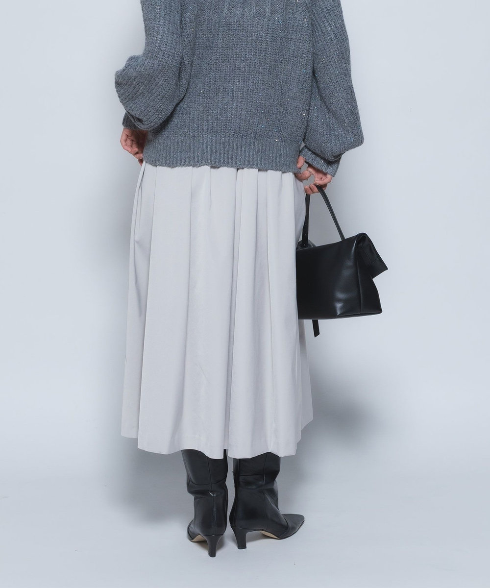 1er Arrondissement ダブルサテンミモレスカート グレー