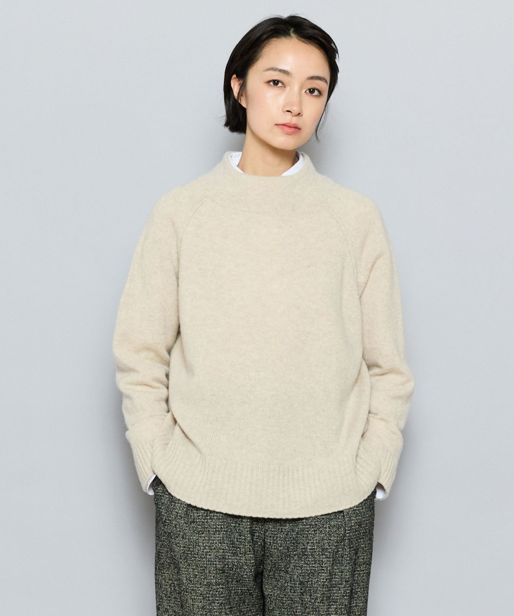 L'EQUIPE カシミヤ混ボトルネックセーター オートミール