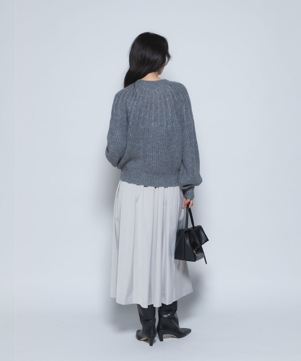 1er Arrondissement ダブルサテンミモレスカート グレー