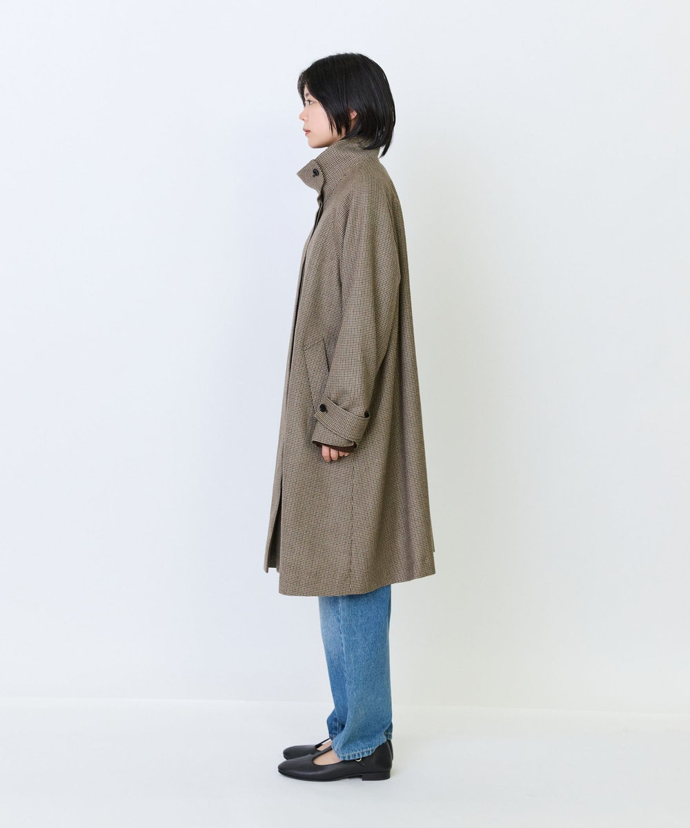 LOISIR ウールAラインコート チェック