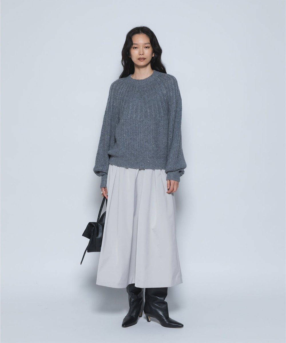 1er Arrondissement ダブルサテンミモレスカート グレー