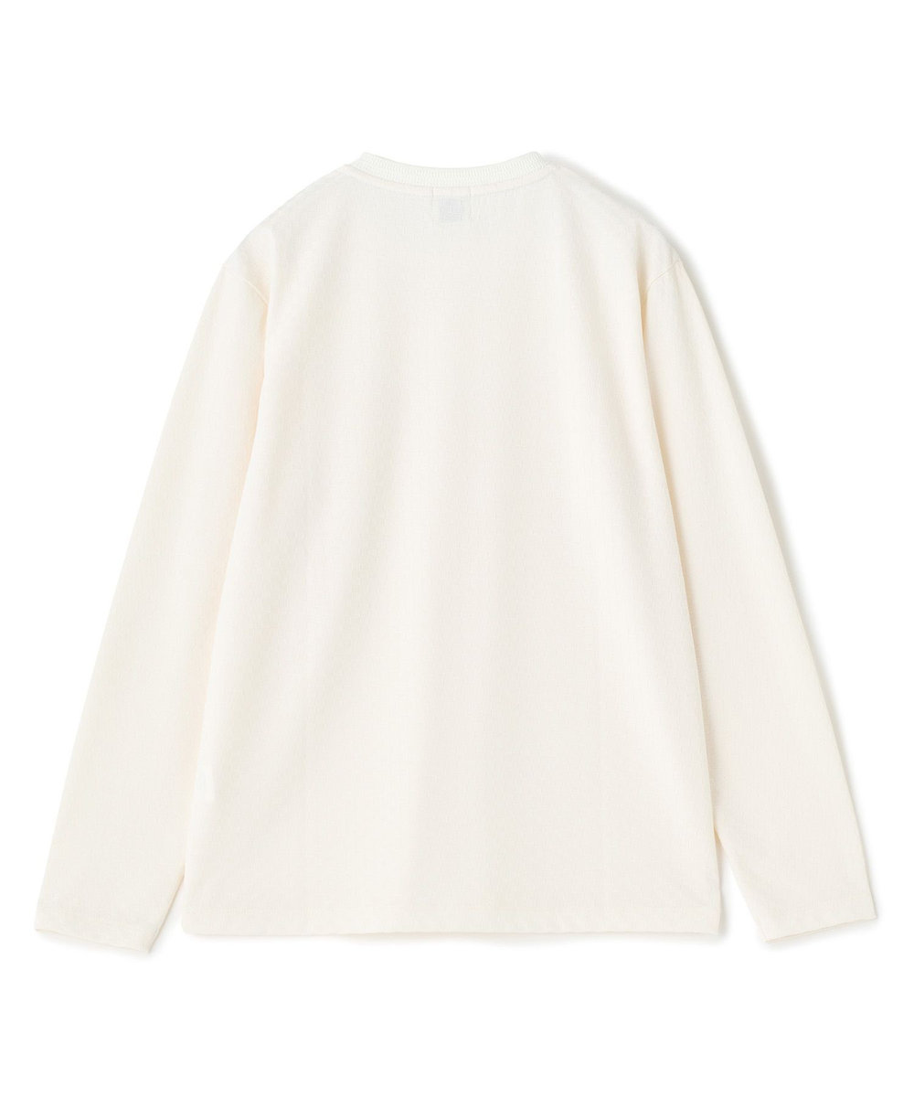 MEN'S BIGI リンクスジャカード 変形クルーネックロングTシャツ［抗菌防臭］ ホワイト