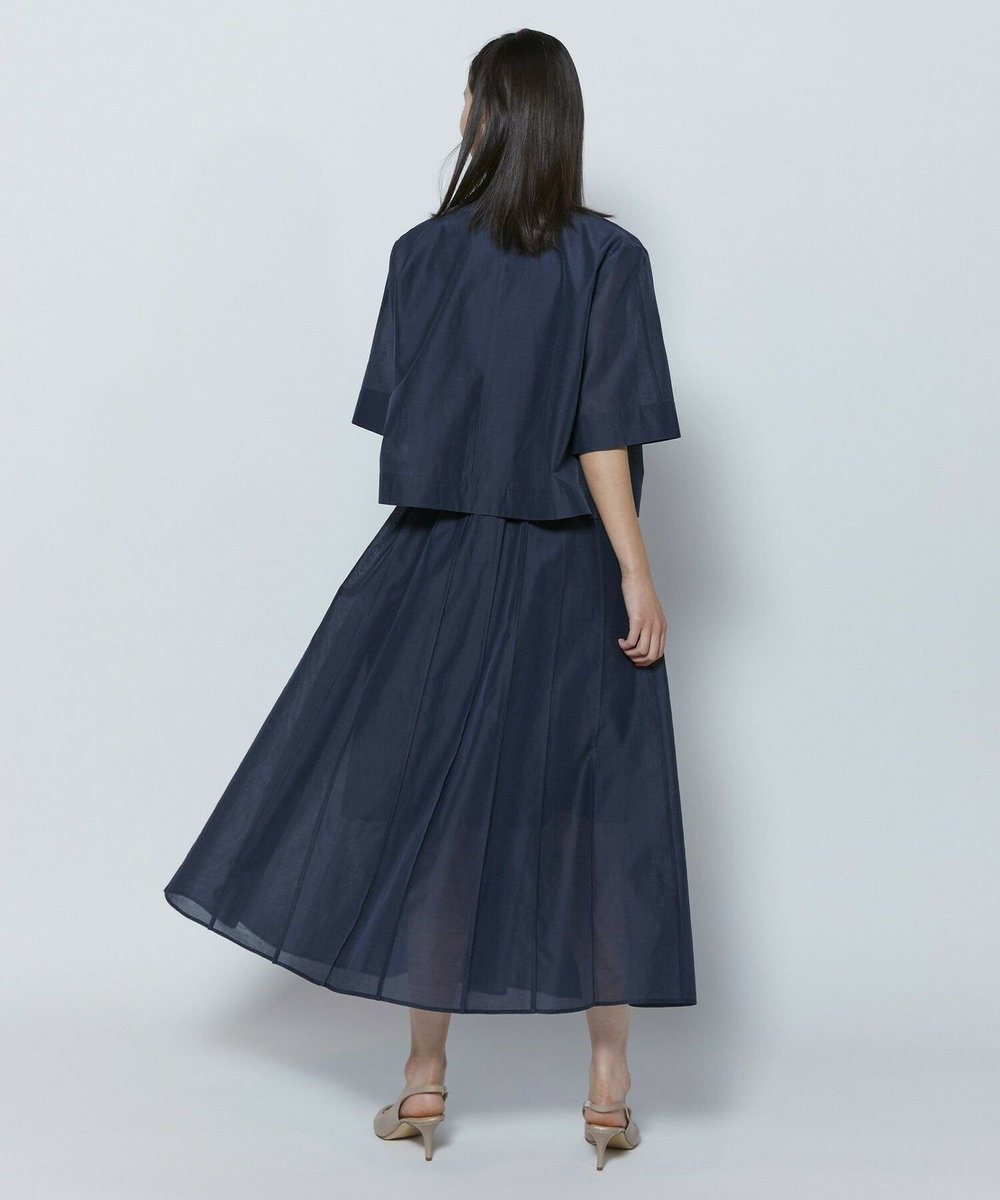 L'EQUIPE COUTURIER C/SEオーガンジーノーカラージャケット ネイビー
