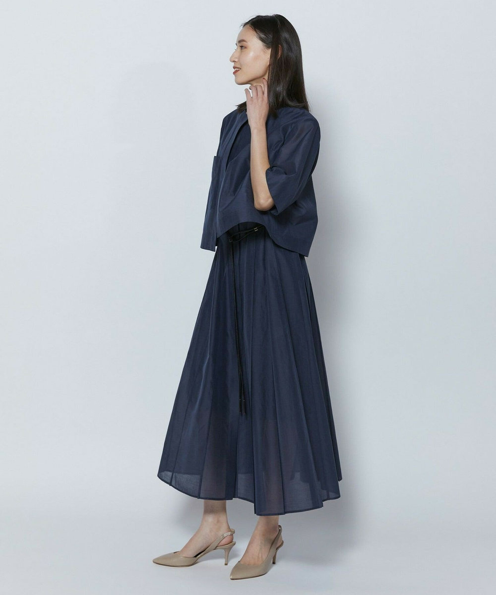 L'EQUIPE COUTURIER C/SEオーガンジーノーカラージャケット ネイビー
