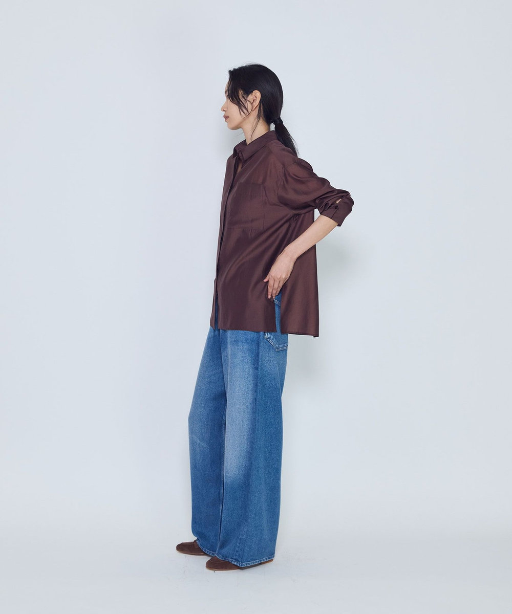 1er Arrondissement シアーオーバーシャツ ブラウン