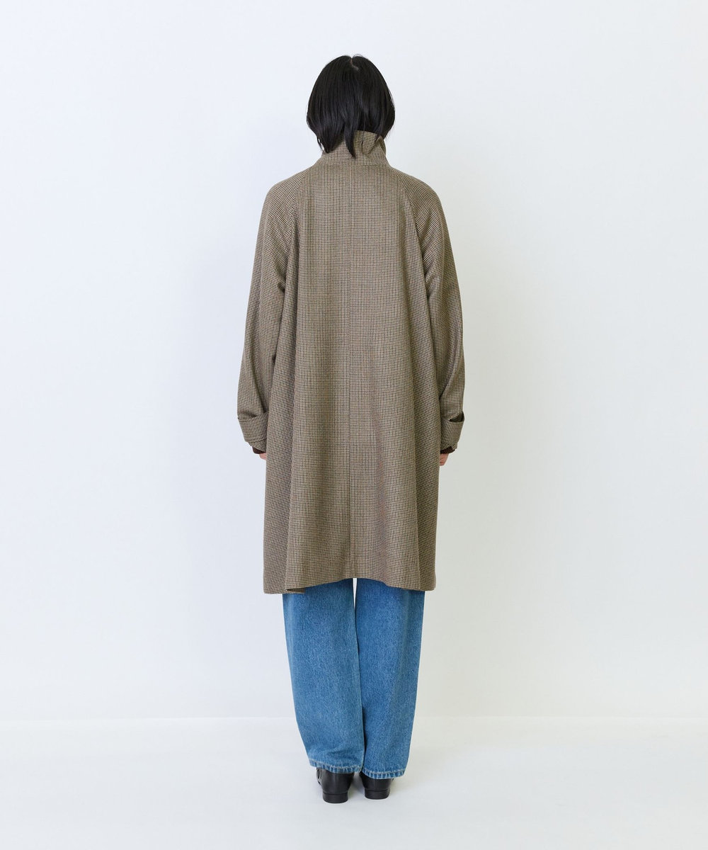 LOISIR ウールAラインコート チェック