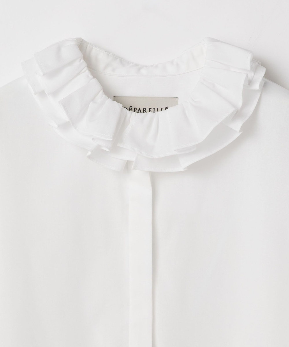 DÉPAREILLÉ POLY COTTON FRILL BLOUSE / ポリコットンフリルブラウス ホワイト