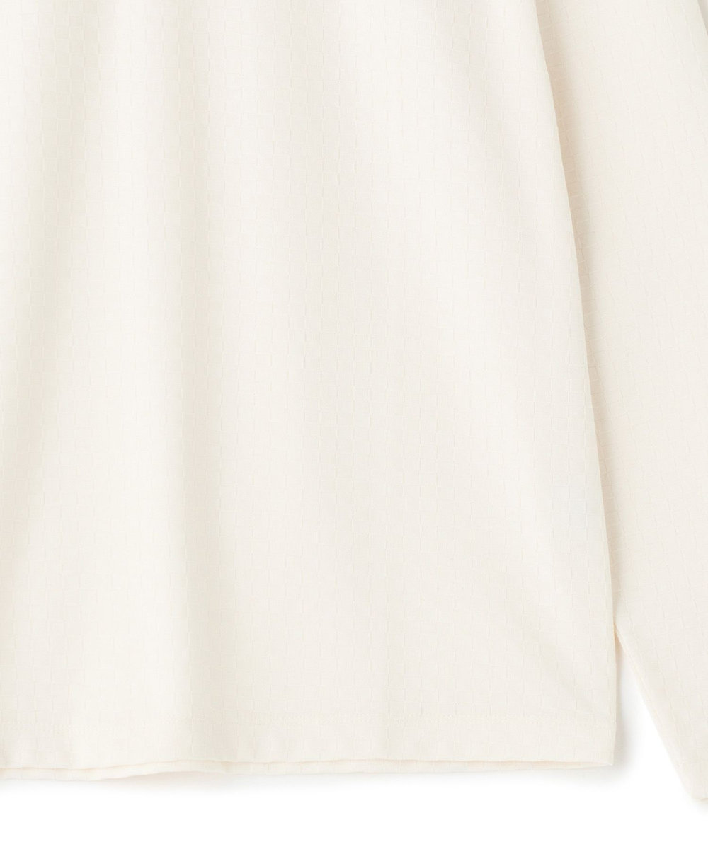 MEN'S BIGI リンクスジャカード 変形クルーネックロングTシャツ［抗菌防臭］ ホワイト