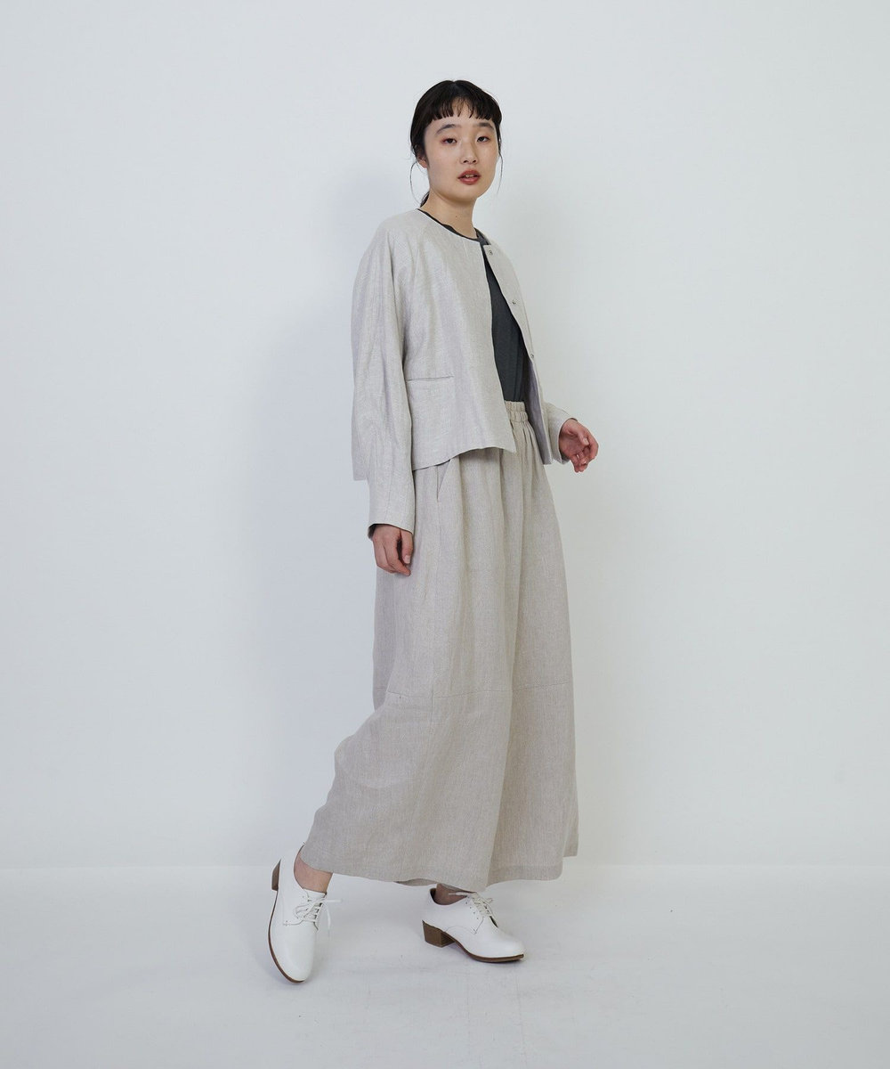 LOISIR リネンツイルボトルシルエットパンツ ベージュ系その他