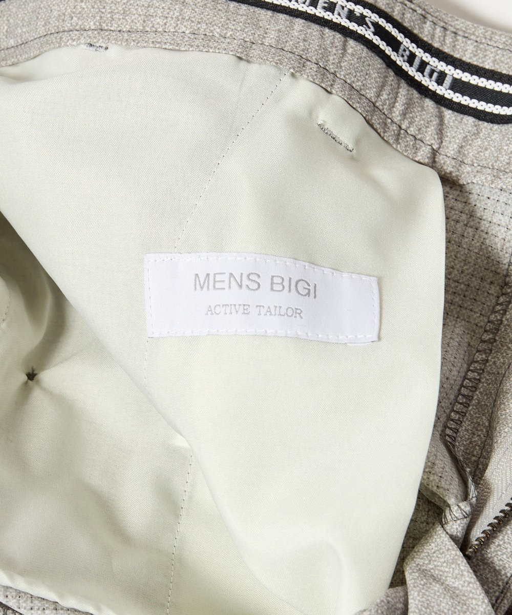 MEN'S BIGI 【ACTIVE TAILOR】COOL DOTSメランジプリントスラックス<セットアップ対応> グレー