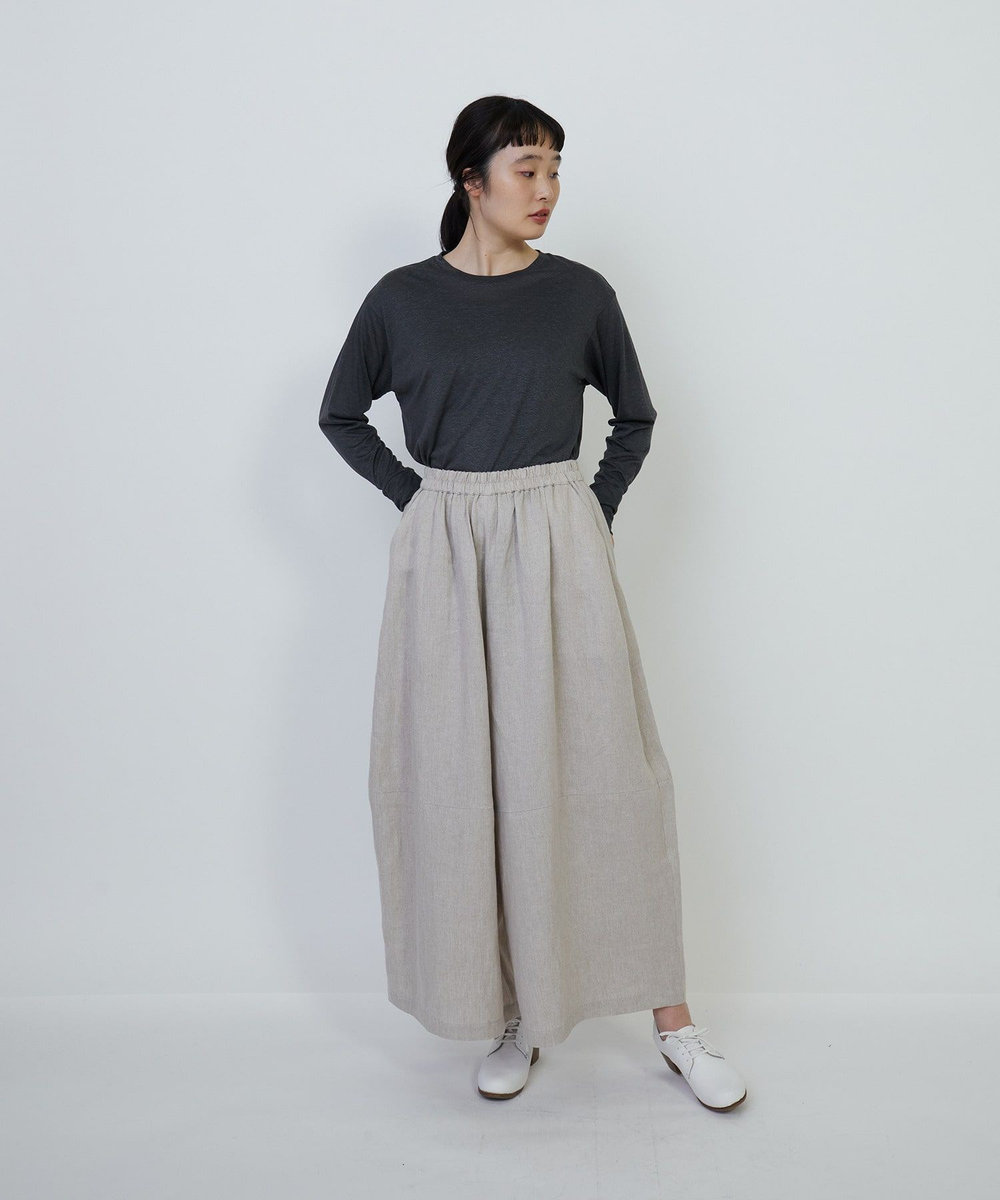 LOISIR リネンツイルボトルシルエットパンツ ベージュ系その他