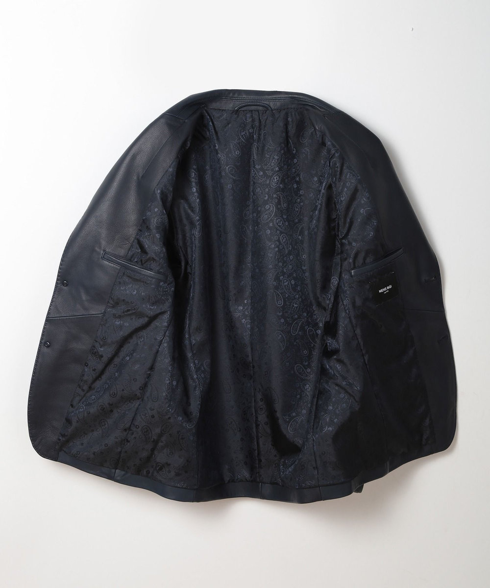 MEN'S BIGI シープレザーテーラードジャケット ネイビー