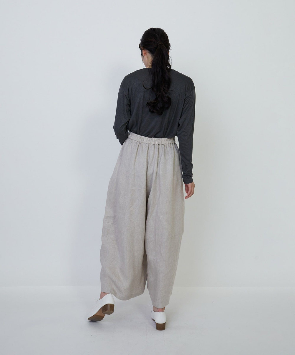 LOISIR リネンツイルボトルシルエットパンツ ベージュ系その他