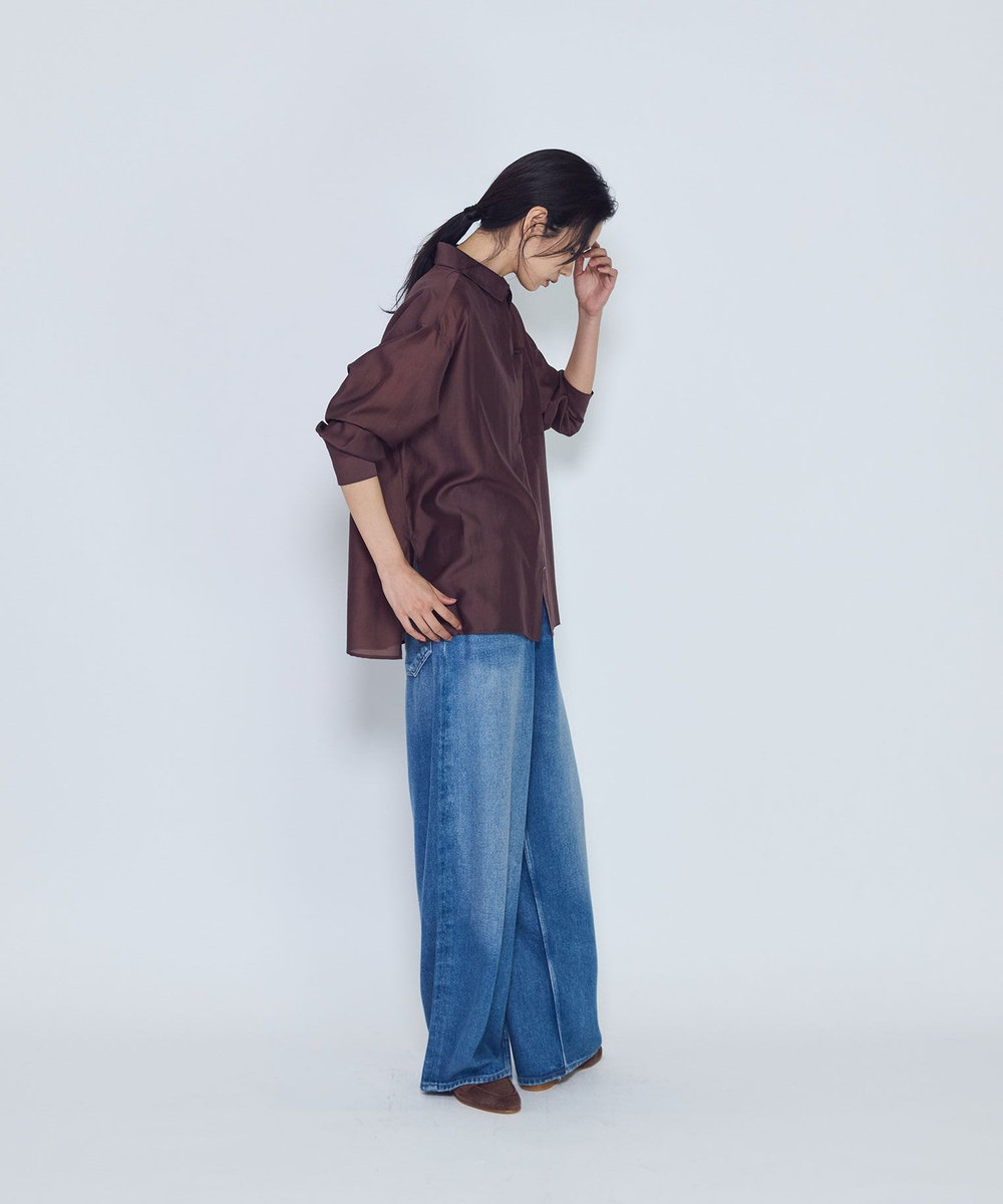 1er Arrondissement シアーオーバーシャツ ブラウン