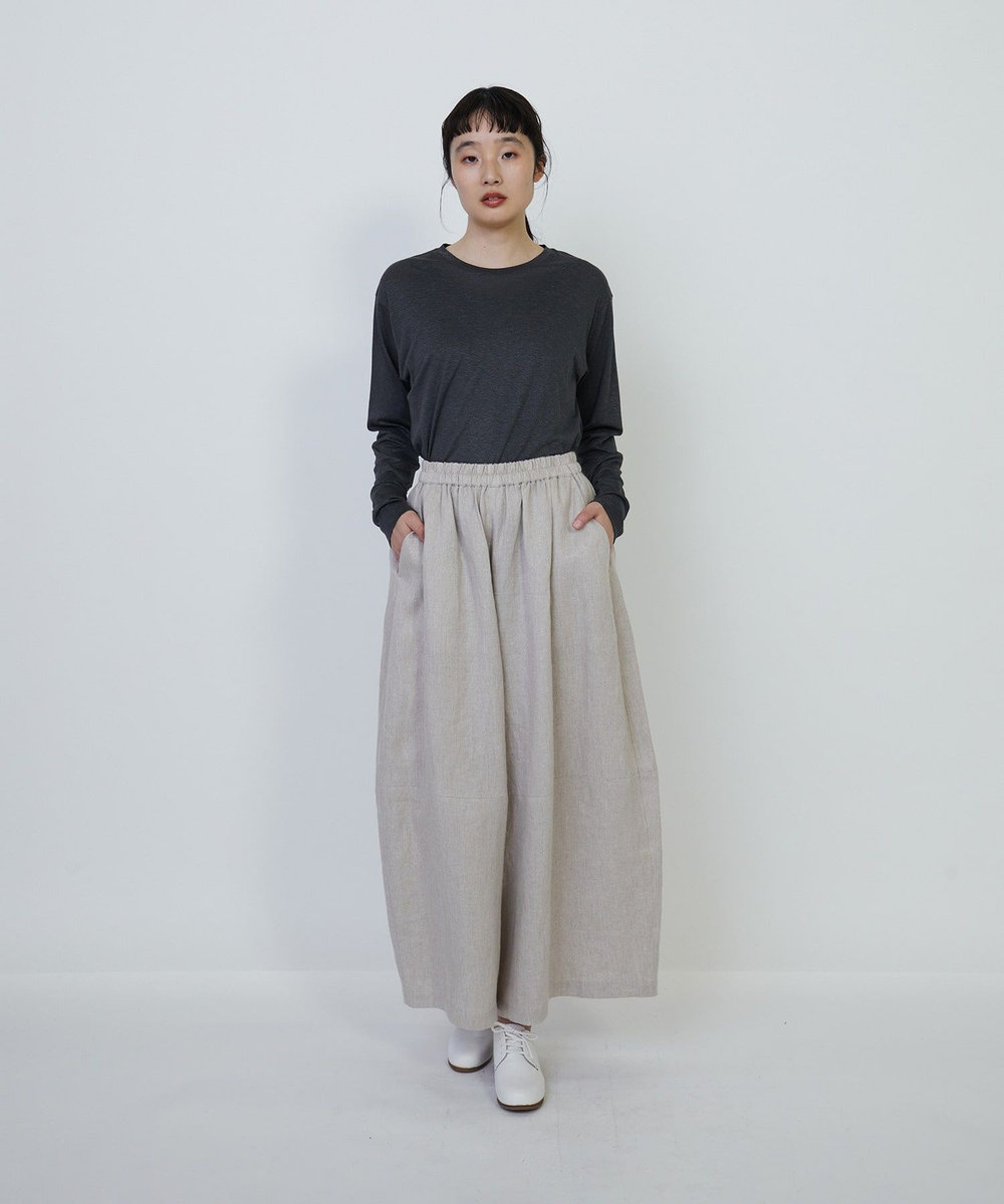LOISIR リネンツイルボトルシルエットパンツ ベージュ系その他