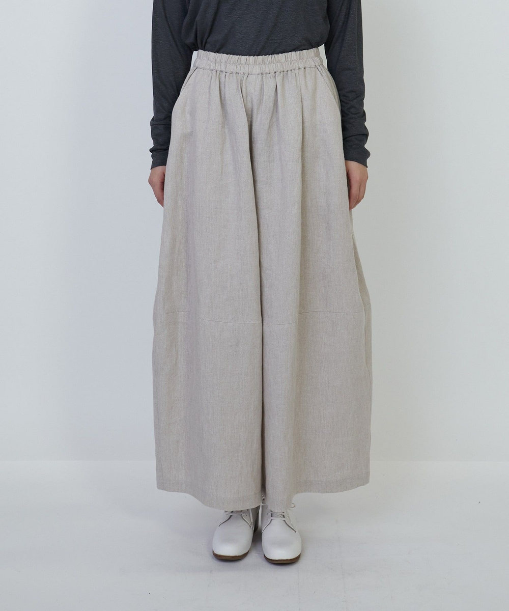 LOISIR リネンツイルボトルシルエットパンツ ベージュ系その他