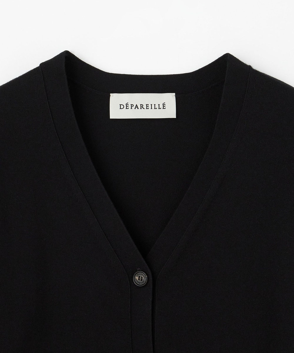 DÉPAREILLÉ WASHABLE LOGO CARDIGAN / ウォッシャブルロゴカーディガン ブラック
