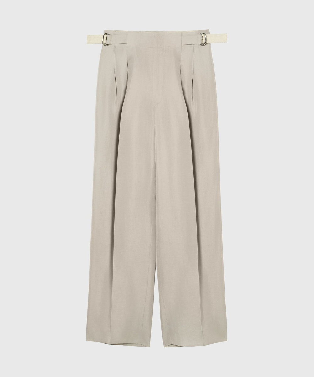 DÉPAREILLÉ TRIACETATE LINEN WAIST BELT PANTS / トリアセテートリネンウエストベルトパンツ ベージュ