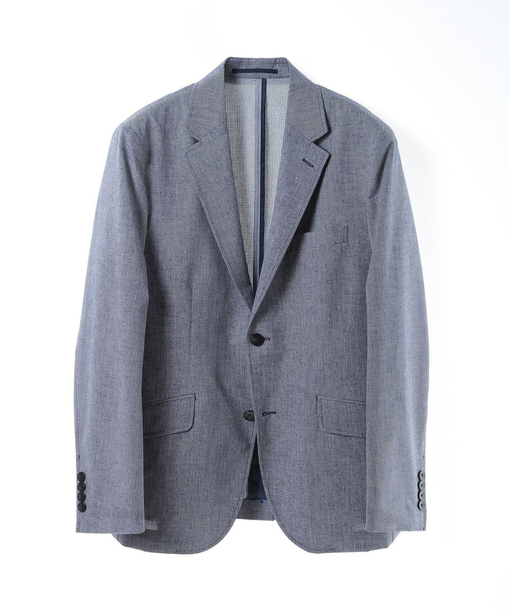 MEN'S BIGI COOL DOTS メランジプリントジャケット〈イージーケア/吸水速乾〉 ネイビー