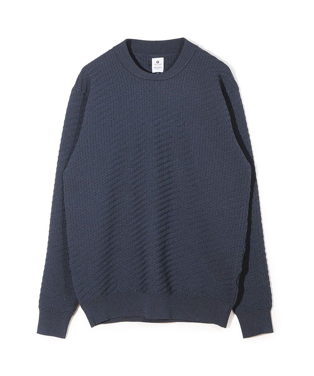 MEN'S BIGI 【COLE HAAN/コール ハーン】別注ブリスタージャガードハイゲージニットTEE＜マシンウォッシャブル＞ ネイビー