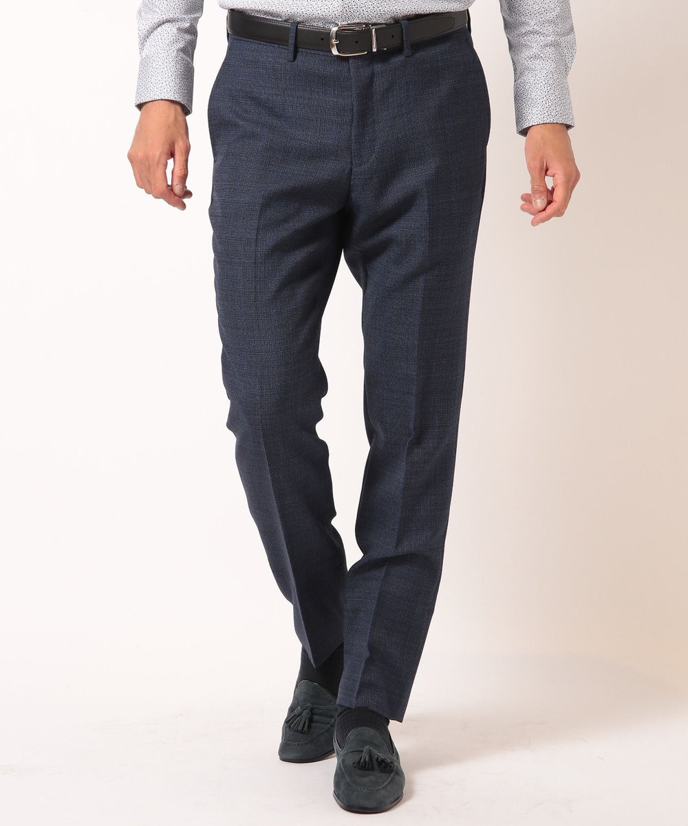 MEN'S BIGI 【ACTIVE TAILOR】ミックスヤーン/ホップサックスラックス＜セットアップ・スリーピース対応＞ ネイビー