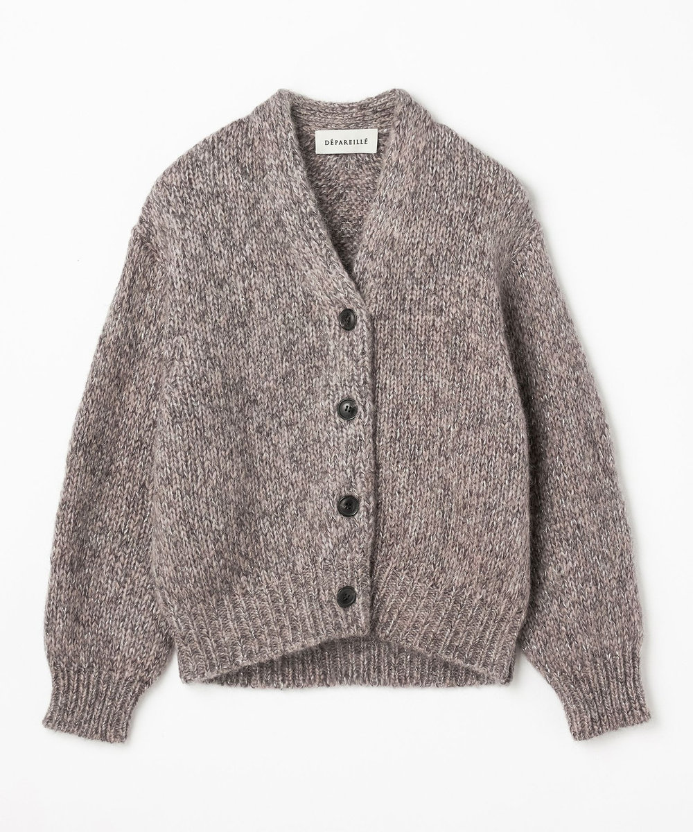DÉPAREILLÉ MOHAIR LAME CARDIGAN / モヘヤラメカーディガン グレイッシュベージュ