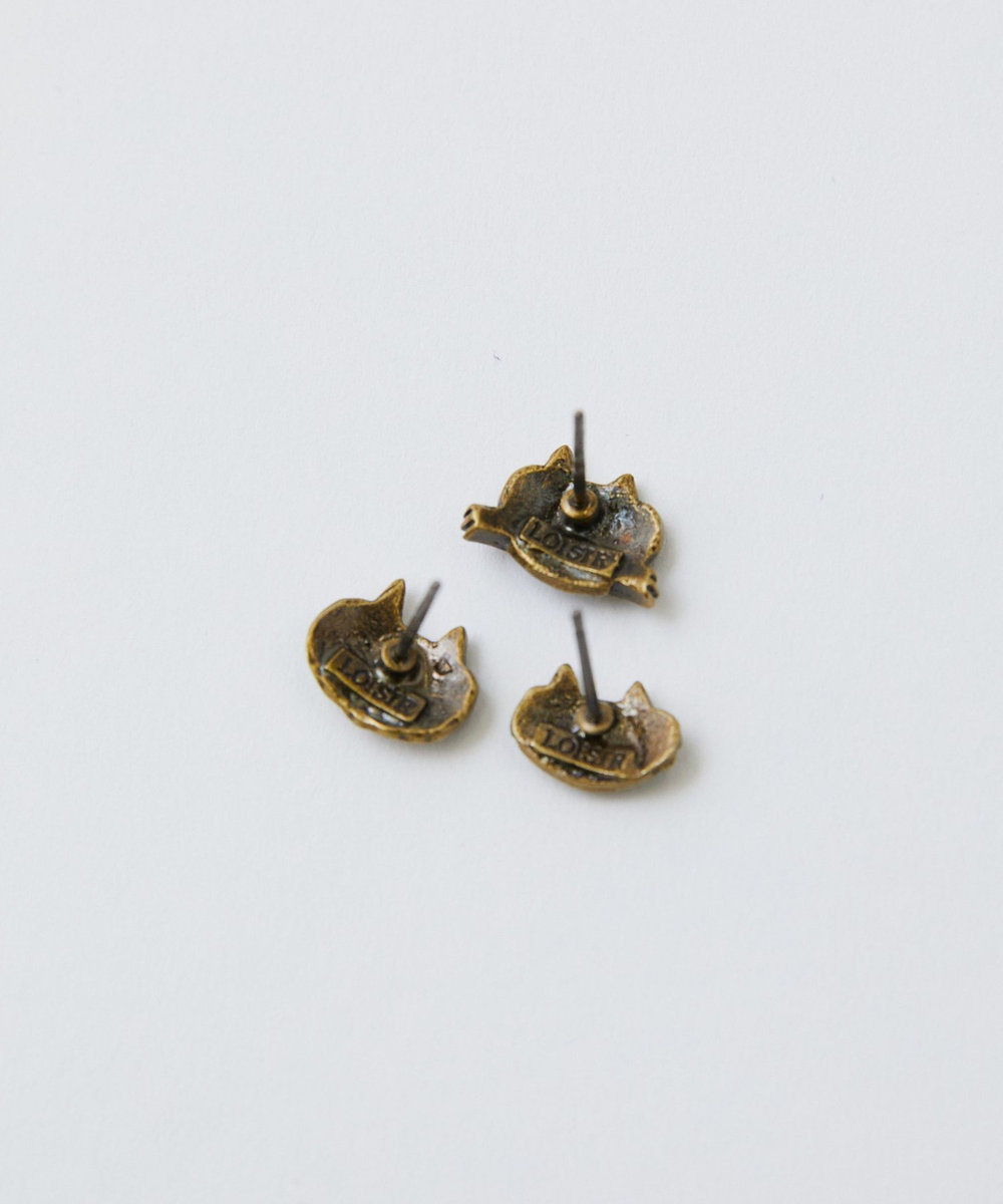 LOISIR 【アーティストコラボ】LOISIR×TORANEKOBONBON CATピアス ゴールド