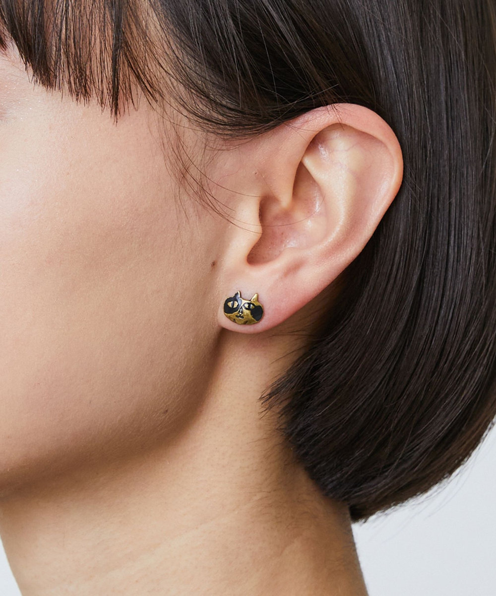 LOISIR 【アーティストコラボ】LOISIR×TORANEKOBONBON CATピアス ゴールド