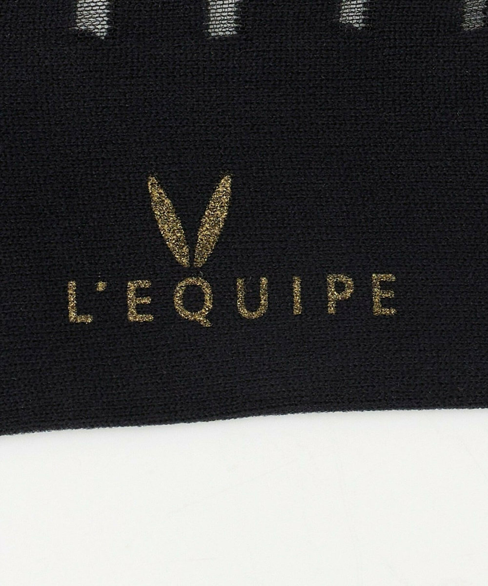 L'EQUIPE シースルーMIXボーダーソックス ブラック