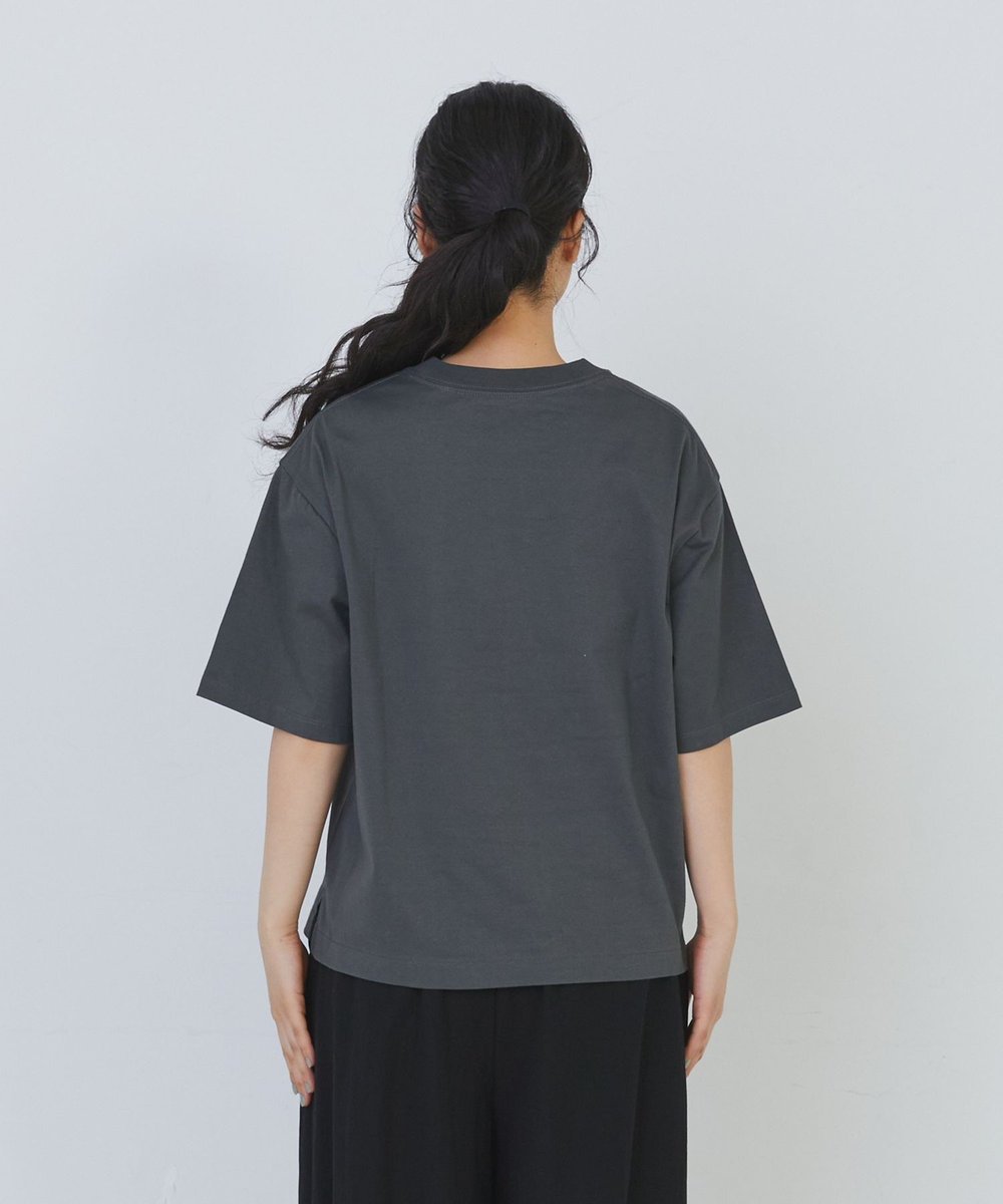 congés payés ADIEU TRISTESSE ドロップショルダーベーシックＴシャツ チャコールグレー