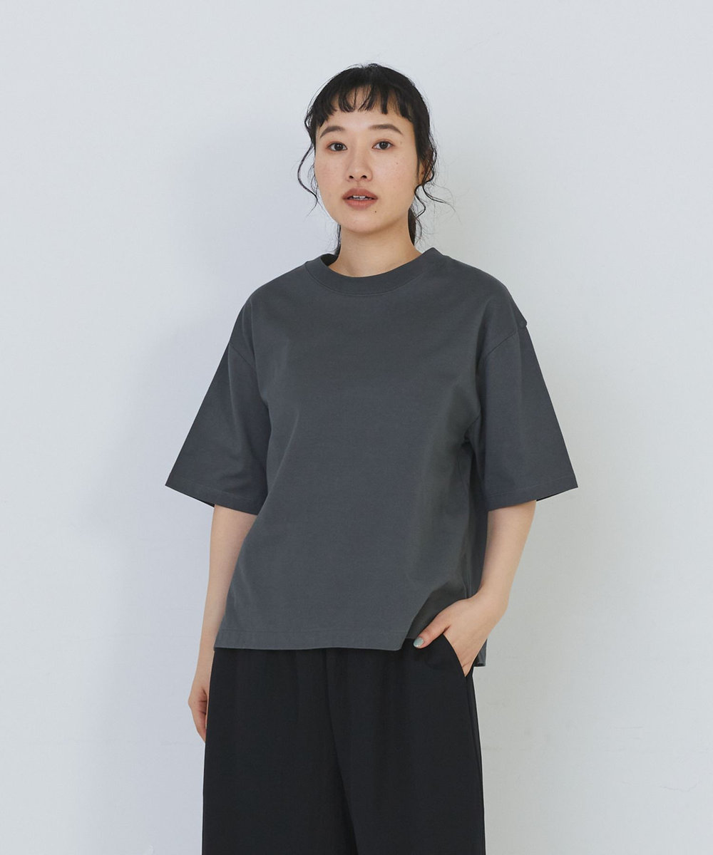 congés payés ADIEU TRISTESSE ドロップショルダーベーシックＴシャツ チャコールグレー