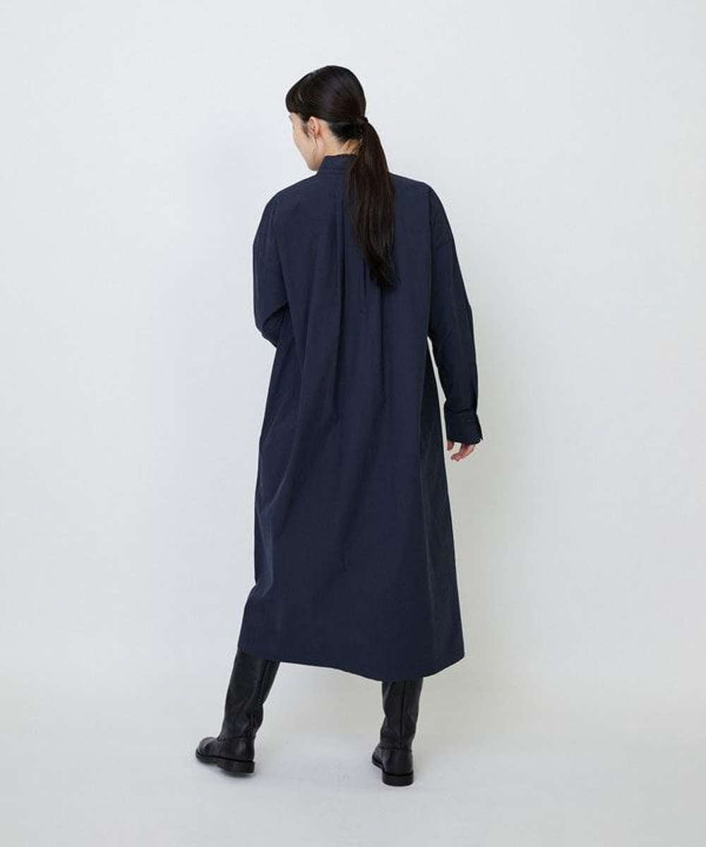 LOISIR コットンポプリンシャツワンピース ネイビー