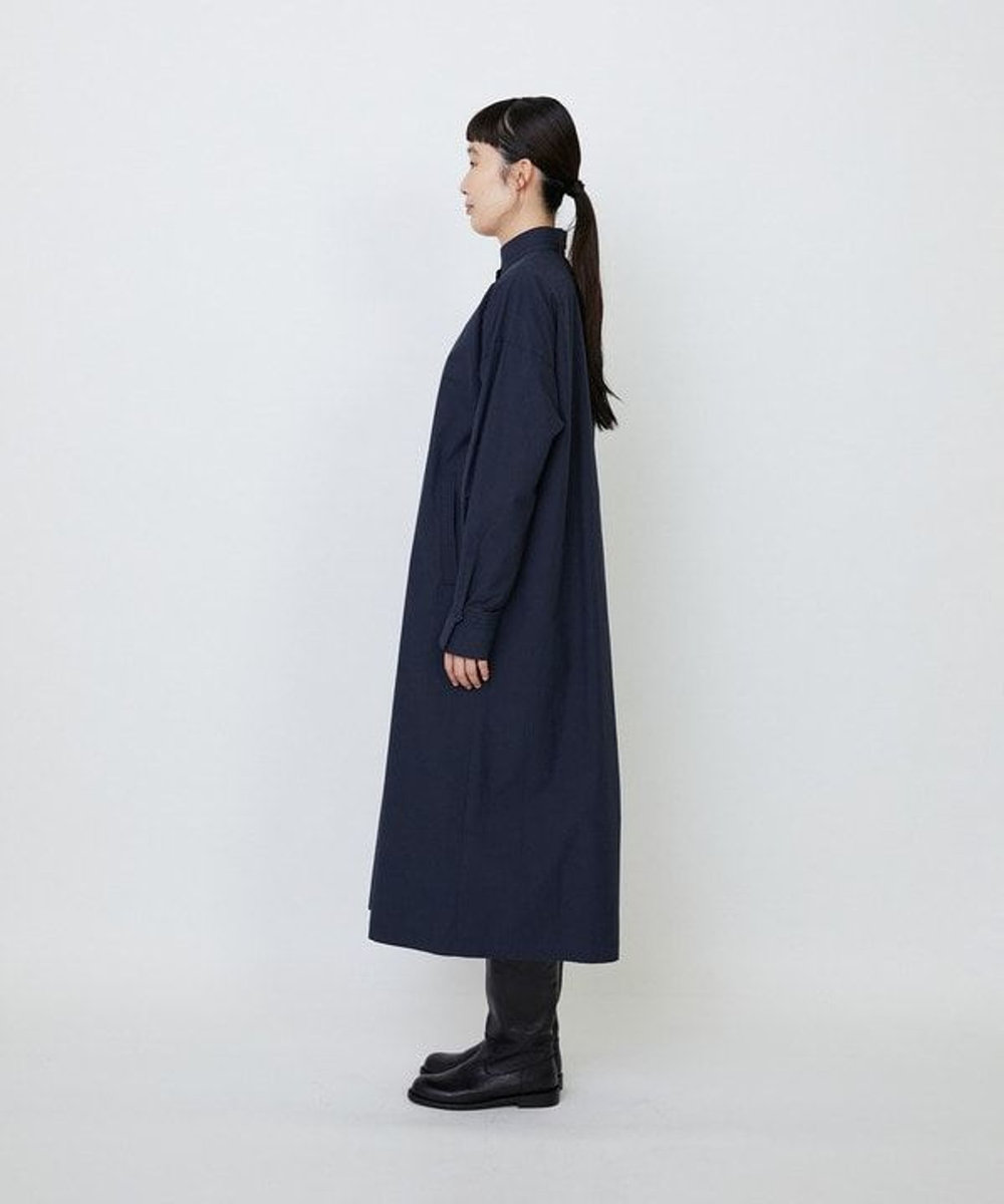 LOISIR コットンポプリンシャツワンピース ネイビー